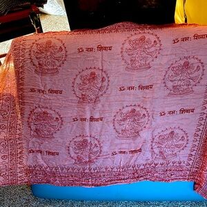 Coral, made in India, oversized scarf, wrap, cover up